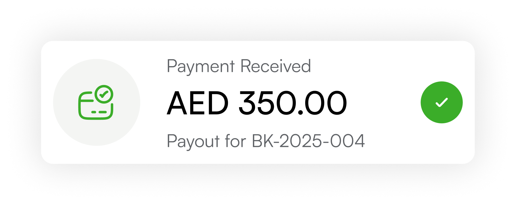 Payment received notification